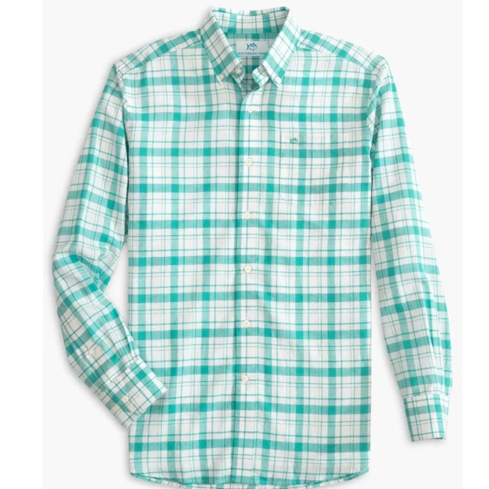 NWT Southern Tide Men's Headland Moultrie Plaid Long Sleeve Sport Shirt Medium M